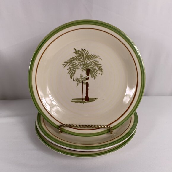 Mainstays Palm Villa Salad Plates Lot of 3 Palm Trees - Picture 11 of 12